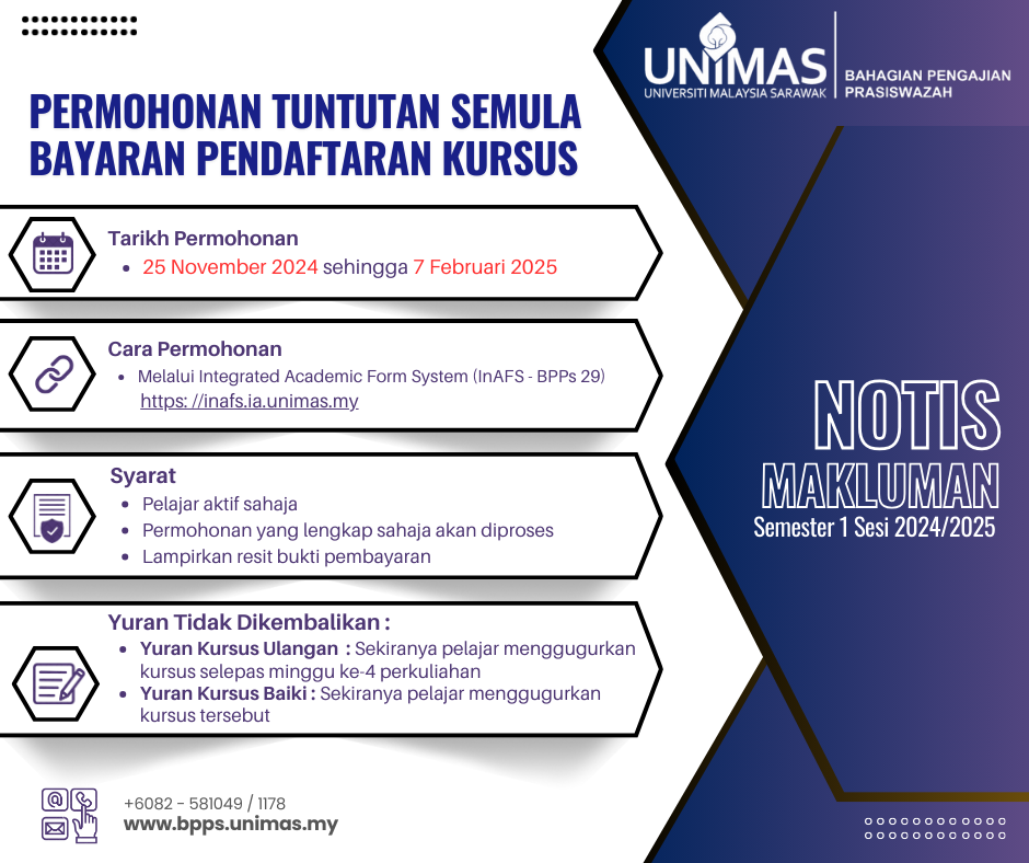 Notis Permohonan Tuntut Semula Bayar Daftar Kursus 1