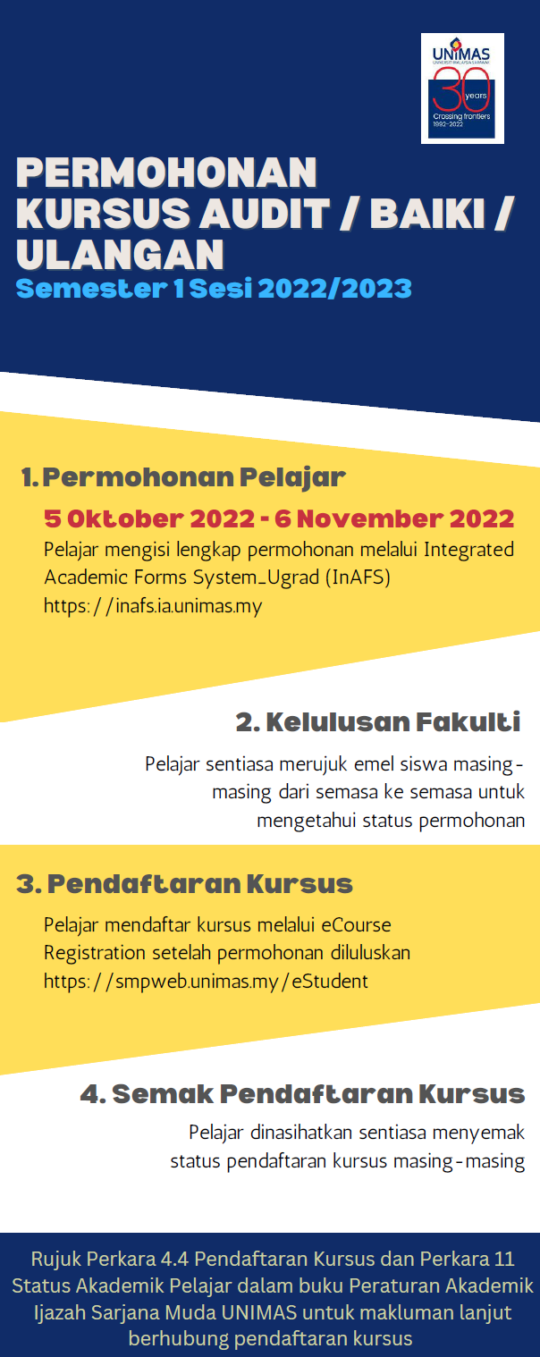 PENDAFTARAN KURSUS SEMESTER 1 SESI AKADEMIK 2021/2022