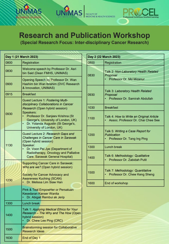 Research and Publication Workshop tentative