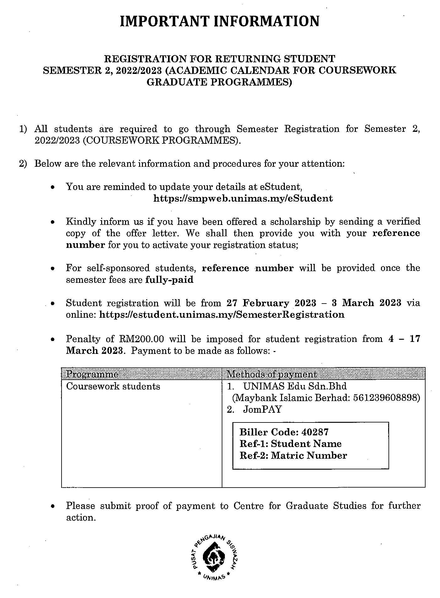 notice registration for returning of student Sem 2 2022 2023 (Academic Calendar).jpg